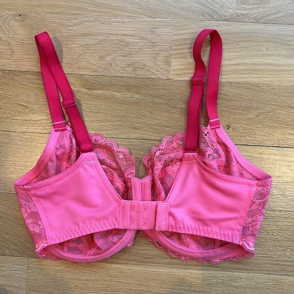 Freya Bra Pink Offbeat Side Support Unlined Lace NWOT Size 32H - Picture 4 of 6